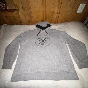 THE NORTH FACE Men's Gray Round Logo Graphic Pullover Hoodie SZ XL
